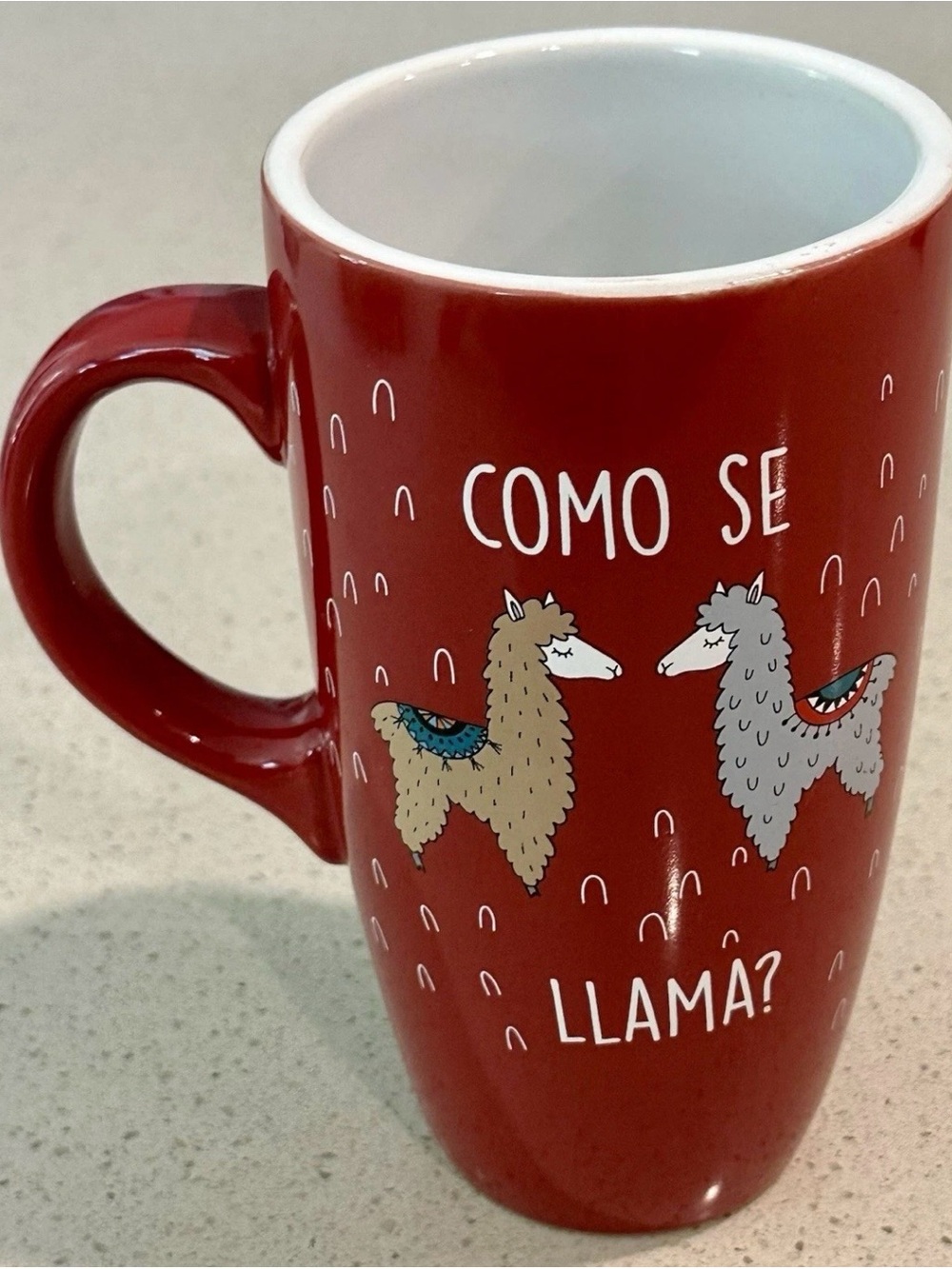 Red Llama Ceramic Coffee Mug